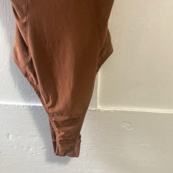 HAH We Are Brown Bodysuit One Piece with Scoop Neck and High-Cut Legs - Picture 6 of 9